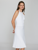 Racerback Halter Dress W/ Scallop Edges in White