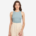 Flower Rib Tank in Cornflower