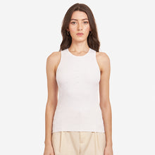 Load image into Gallery viewer, Women&#39;s Flower Rib Tank in White by Autumn Cashmere. Viscose Blend