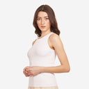 Women's Flower Rib Tank in White by Autumn Cashmere. Viscose Blend