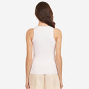Women's Flower Rib Tank in White by Autumn Cashmere. Viscose Blend