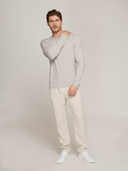 PES51915 | Men's Feeder Stripe Crew in Shark/Fog | Autumn Cashmere