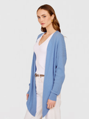 Tie Front Rib Cardigan in Cielo