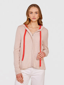 Hoodie W/ Contrast Ties in Basket/Coral