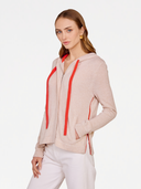 Hoodie W/ Contrast Ties in Basket/Coral