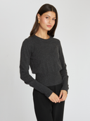 Cropped Crew W/ High Cuffs in Pepper