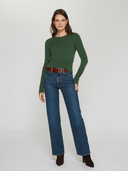 Cropped Crew W/ High Cuffs in Pickle