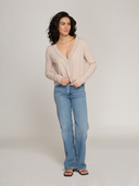 V-Neck Cardigan w/ Tubular Lacing in Basket Combo