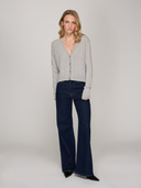 V-Neck Cardigan w/ Tubular Lacing in Sweatshirt Combo