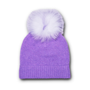 Cuffed Beanie W/ 2-Tone Fur Pom Pom
