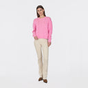 6 Ply Open Cable Crew in Carnation