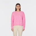 6 Ply Open Cable Crew in Carnation