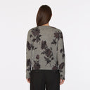 Tonal Floral Print Crew in Cement