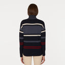 Striped Mock W/ Shirttail in Navy