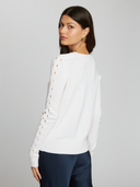 Crew W/ Open Cable Sleeves in Chalk