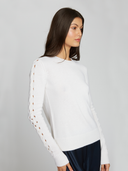 Crew W/ Open Cable Sleeves in Chalk