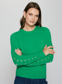 R13475 | Crew w/ Open Cable Sleeves in Leprechaun | Autumn Cashmere
