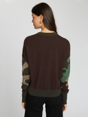 Camo Intarsia Crew in Green Combo