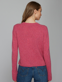 Cropped Boxy Crew W/ Slits in Red Velvet
