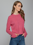 Cropped Boxy Crew W/ Slits in Red Velvet