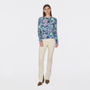 Multi Color Floral Crew in Blue