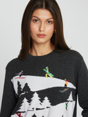 Snowscape W/ Skiers in Pepper