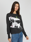 Snowscape W/ Skiers in Pepper