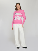 Snowscape W/ Skiers in Raspberry