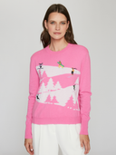Autumn Cashmere | Snowscape W/ Skiers in Raspberry Combo | R13597