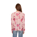 Floral Printed Cable and Pointelle Crew in Confection