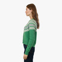 Crew Neck Cardi W/ Fair Isle in Foliage Combo