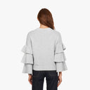 Tiered Ruffle Sleeve High Crew in Sweatshirt