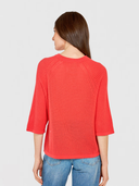 Short Sleeve Mesh Raglan Crew in Coral