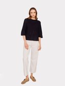 Short Sleeve Mesh Raglan Crew in Navy