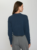 Cropped Cardigan in Steel Blue