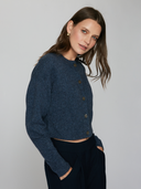 Cropped Cardigan in Bluewash