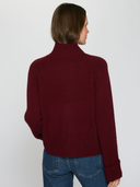 6-Ply Cuffed Solid Boxy Mock in Pinot