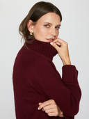 6-Ply Cuffed Solid Boxy Mock in Pinot