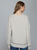 Rib V W/ Contrast Whipstitch Borders in Mojave/Pepper