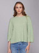 Elbow Sleeve Shaker Crew in Eucalyptus | Autumn Cashmere | R14359
