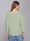 Elbow Sleeve Shaker Crew in Eucalyptus