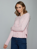 Hi Rib Cardigan W/ Slits in Cotton Candy