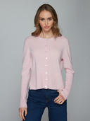 R14361 | Hi Rib Cardigan W/ Slits in Cotton Candy | Autumn Cashmere