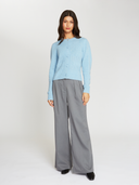 Puff Sleeve Popcorn Stitch Cardigan in Heather