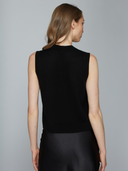 Button Front Vest w/ Pockets in Black