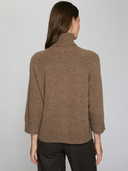 Boxy 3/4 Sleeve Turtleneck w/ Back Yoke in Brownie