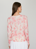 Watercolor Floral Print Crew in Pink