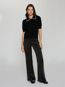 Peter Pan Collar W/ Rhinestone Trim in Black