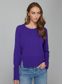 Raglan Crew W/ Side Slits in Prism Blue | Autumn Cashmere | R14552