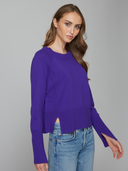 Raglan Crew W/ Side Slits in Prism Blue